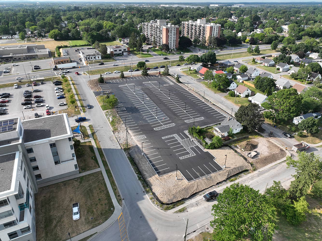 the Belleville General hospital parking lot ariel view
