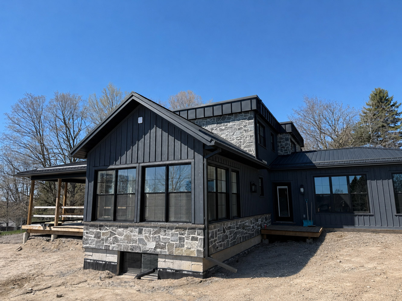 Custom home on Racetrack road exterior